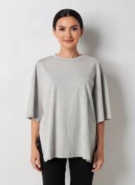Tricou croială dreaptă mâneci scurte gri WEEKEND MAXMARA femme