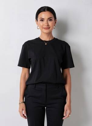 Tricou elasticitate mâneci scurte negru CLOSED femeie