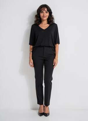Tricou mâneci 3/4 mâneci 3/4 negru NOTSHY femeie