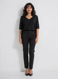 Tricou mâneci 3/4 mâneci 3/4 negru NOTSHY femme