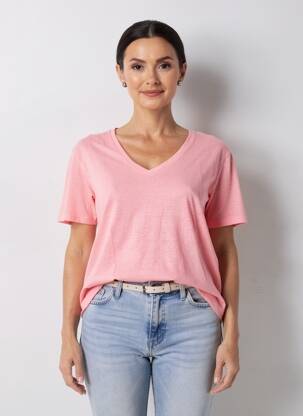 Tricou mâneci 3/4 mâneci 3/4 roz NOTSHY femeie
