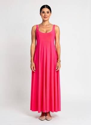 Rochie lungă fără mâneci fără mâneci roz INDIES femeie
