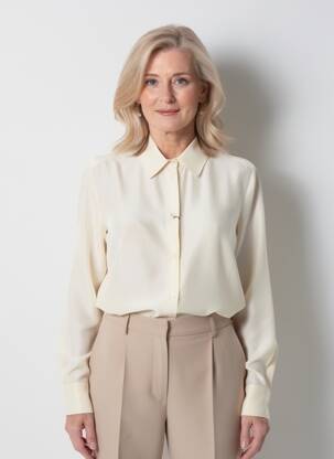 Cămașă croială fluidă mâneci lungi bej WEEKEND MAXMARA femeie