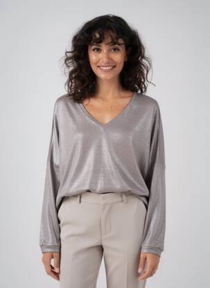 Top elasticitate mâneci lungi gri NOTSHY femeie