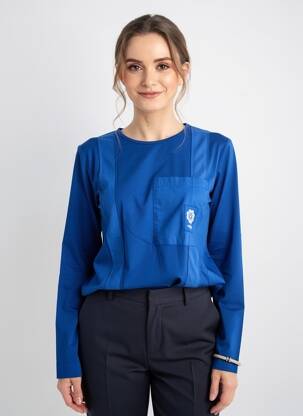 Top elasticitate mâneci lungi albastru HIGH femeie