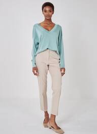 Pulover guler în v mâneci lungi verde WEEKEND MAXMARA femeie