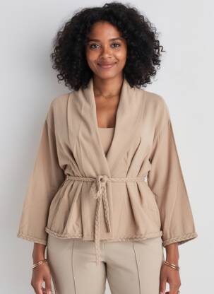 Jachete kimono mâneci lungi maro NOTSHY femeie