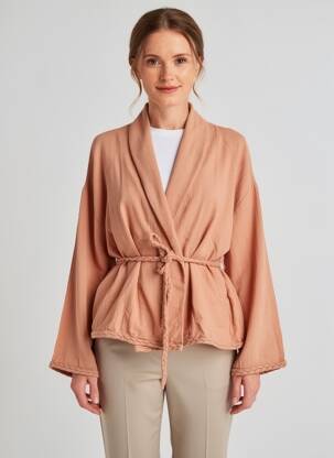 Jachete kimono mâneci lungi roz NOTSHY femeie