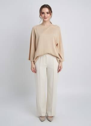 Tricou mâneci 3/4 mâneci 3/4 bej NOTSHY femeie