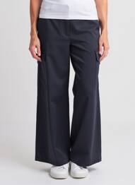 Pantalon cargo închidere cu fermoar sub clapetă cu nasturi talie înaltă albastru WEEKEND MAXMARA femme
