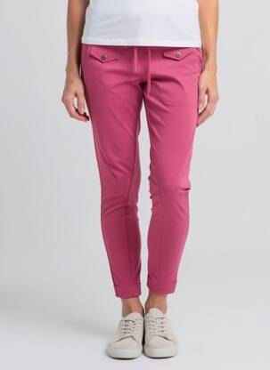 Pantalon slim talie elastică mărime normală roz INDIES femeie