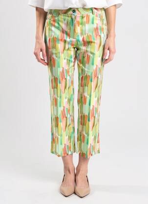 Pantalon 7/8 talie cu cleme mărime normală verde MAYJUNE femeie