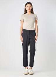 Pantalon chino țesătură poplin mărime normală negru WEEKEND MAXMARA femme