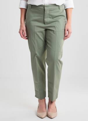 Pantalon chino țesătură poplin mărime normală verde CLOSED femeie