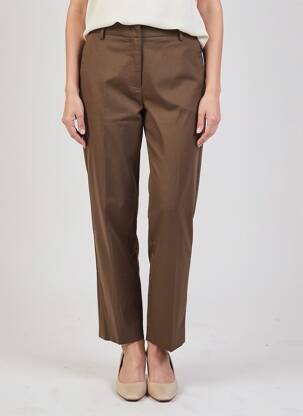 Pantalon drept țesătură poplin mărime normală maro WEEKEND MAXMARA femeie