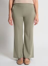 Pantalon evazat talie elastică verde NOTSHY femeie