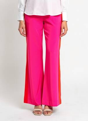 Pantalon evazat talie elastică roz INDIES femeie