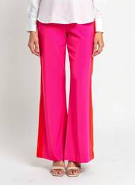 Pantalon evazat talie elastică roz INDIES femeie
