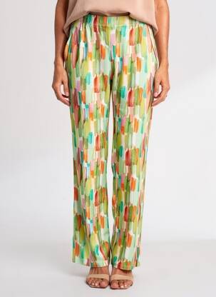 Pantalon drept talie elastică verde MAYJUNE femeie