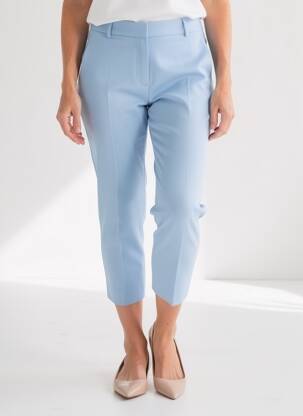 Pantalon 7/8 închidere cu fermoar sub clapetă cu cârlig albastru MAX MARA femeie