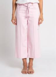 Pantalon 7/8 închidere cu fermoar sub clapetă cu nasturi roz CLOSED femeie