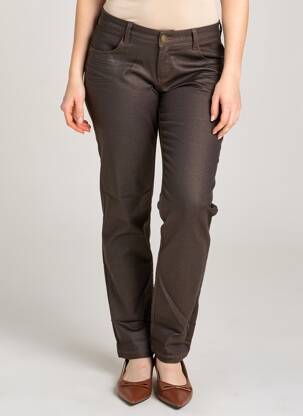Pantalon drept elasticitate mărime normală maro IKKS femeie