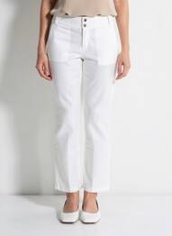 Pantalon drept țesătură poplin mărime normală bej PAKO LITTO femeie