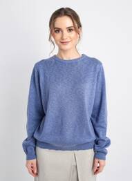 Pulover elasticitate mâneci lungi albastru DSTREZZED femeie