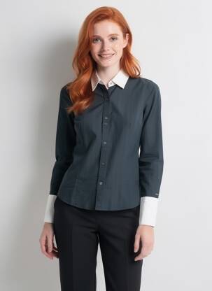 Cămașă croială cambrată mâneci lungi negru TOMMY HILFIGER femeie