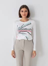 Tricou mâneci lungi mâneci lungi alb PEPE JEANS femeie