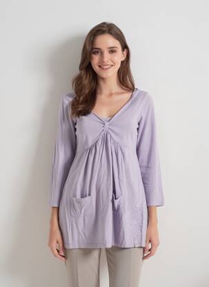 Top țesătură jersey mâneci lungi violet GESCOT femeie