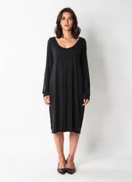 Rochie midi mâneci lungi mâneci lungi negru MAISON SCOTCH femme