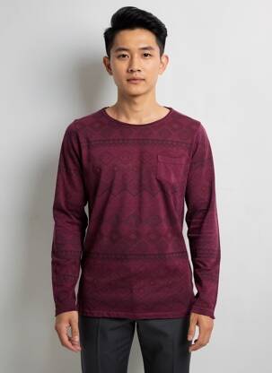 Tricou croială cambrată mâneci lungi violet DSTREZZED bărbat
