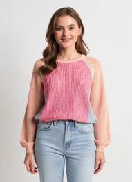 Pulover țesătură melanj mâneci lungi roz MAISON SCOTCH femme