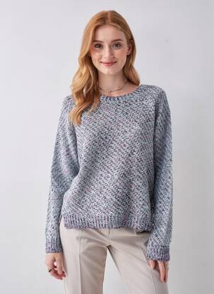 Pulover țesătură melanj mâneci lungi albastru MAISON SCOTCH femeie