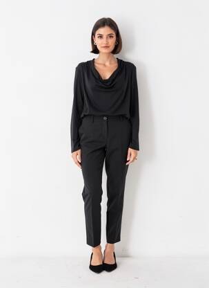 Top țesătură crep mâneci lungi negru MAISON SCOTCH femeie