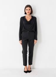 Top croială fluidă mâneci lungi negru MAISON SCOTCH femme