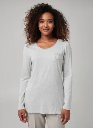 Tricou mâneci lungi mâneci lungi gri IKKS femeie