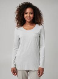 Tricou mâneci lungi mâneci lungi gri IKKS femme