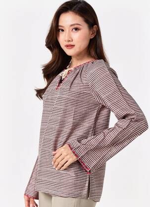 Tunică mâneci lungi guler rotund maro MAISON SCOTCH femeie