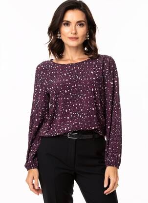 Bluză țesătură poplin mâneci lungi violet PAKO LITTO femeie