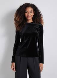Top elasticitate mâneci lungi negru MINIMUM femme