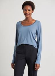Tricou mâneci lungi mâneci lungi albastru PAKO LITTO femme