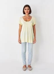 Tricou elasticitate mâneci scurte galben MAISON SCOTCH femme