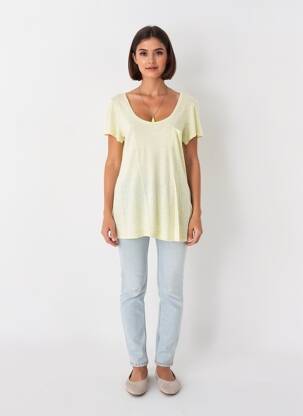 Tricou elasticitate mâneci scurte galben MAISON SCOTCH femme