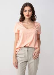Tricou elasticitate mâneci scurte roz MAISON SCOTCH femme