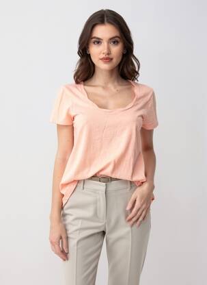 Tricou elasticitate mâneci scurte roz MAISON SCOTCH femme