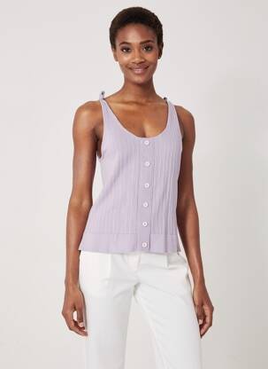 Top țesătură jersey bretele subțiri violet GESCOT femeie