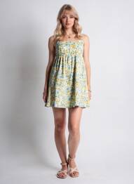 Rochie scurtă croială evazată bretele subțiri albastru GRACE & MILA femme