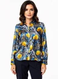 Cămașă imprimeu floral mâneci lungi albastru STORIATIPIC femme